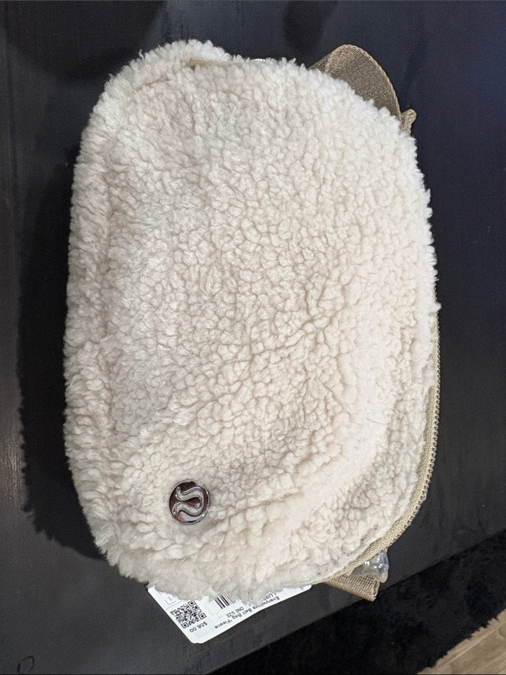 Cream Sherpa Zip Pouch - Women Bags